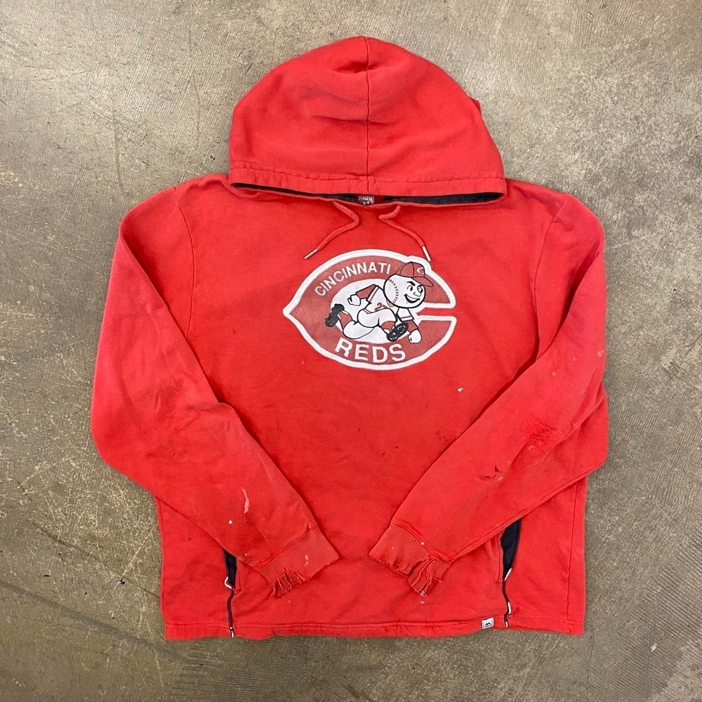 Vintage Cincinnati Reds MLB Baseball Mascot Hoodie 2000s Distressed Size XL